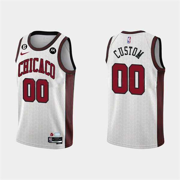 Men%27s Chicago Bulls Active Player Custom 2022-23 White City Edition Stitched Basketball Jersey